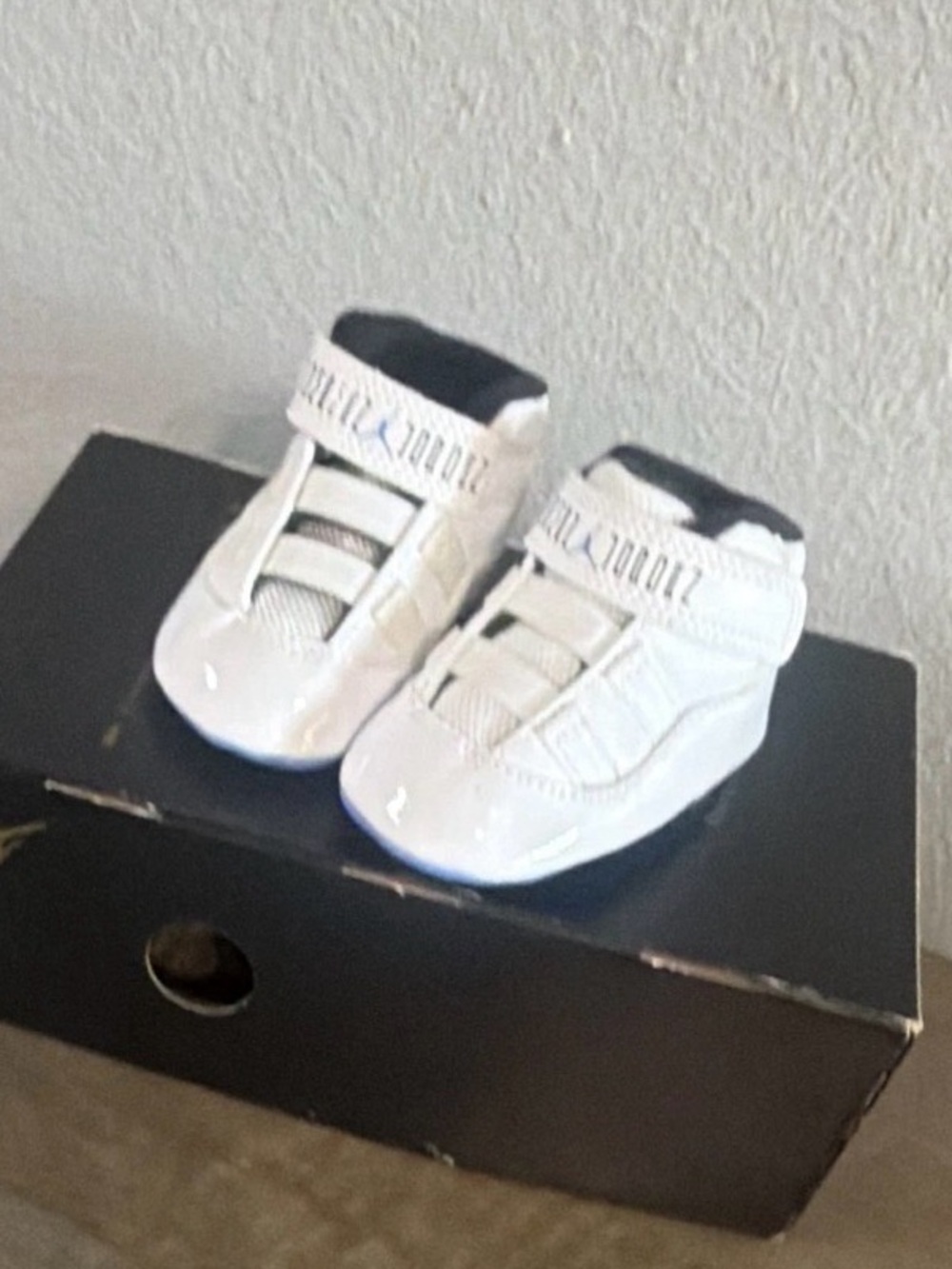 Jordan Baby White and Black Soft Sneaker Booties